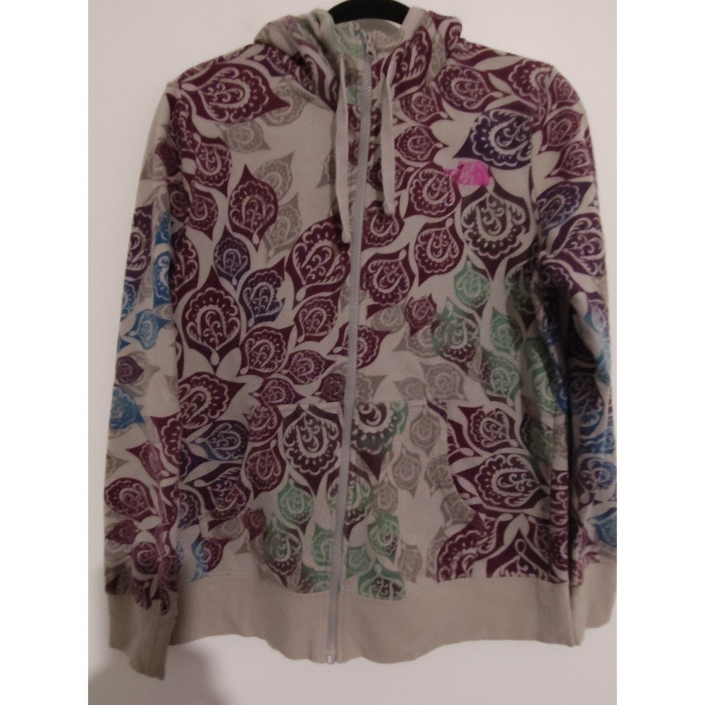 The North Face Womens Paisley Damask Full Zip Hoodie Fleece Sweatshirt Large